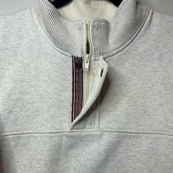 Orvis Men’s Signature Quarter-Zip Snap Sweatshirt Heather Cream Sz XXL - Picture 4 of 9